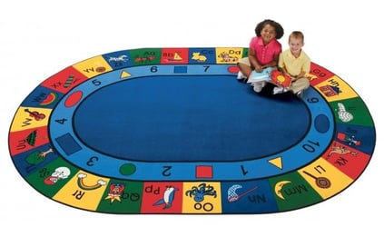 Blocks of Fun Oval Carpet 6'9 x 9'5