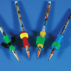 Four fidget pencils in various colours.