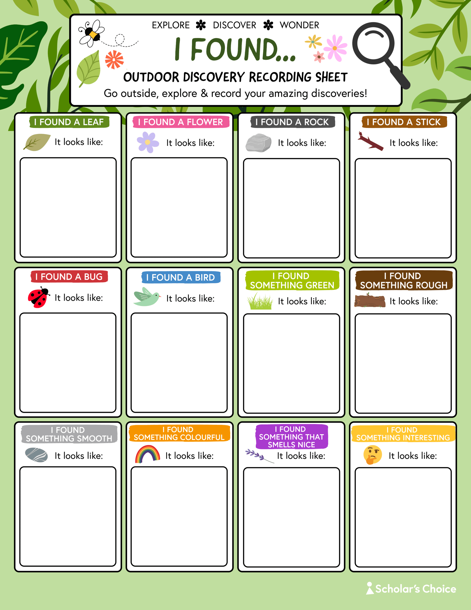 discovery recording sheet_printable pic-1