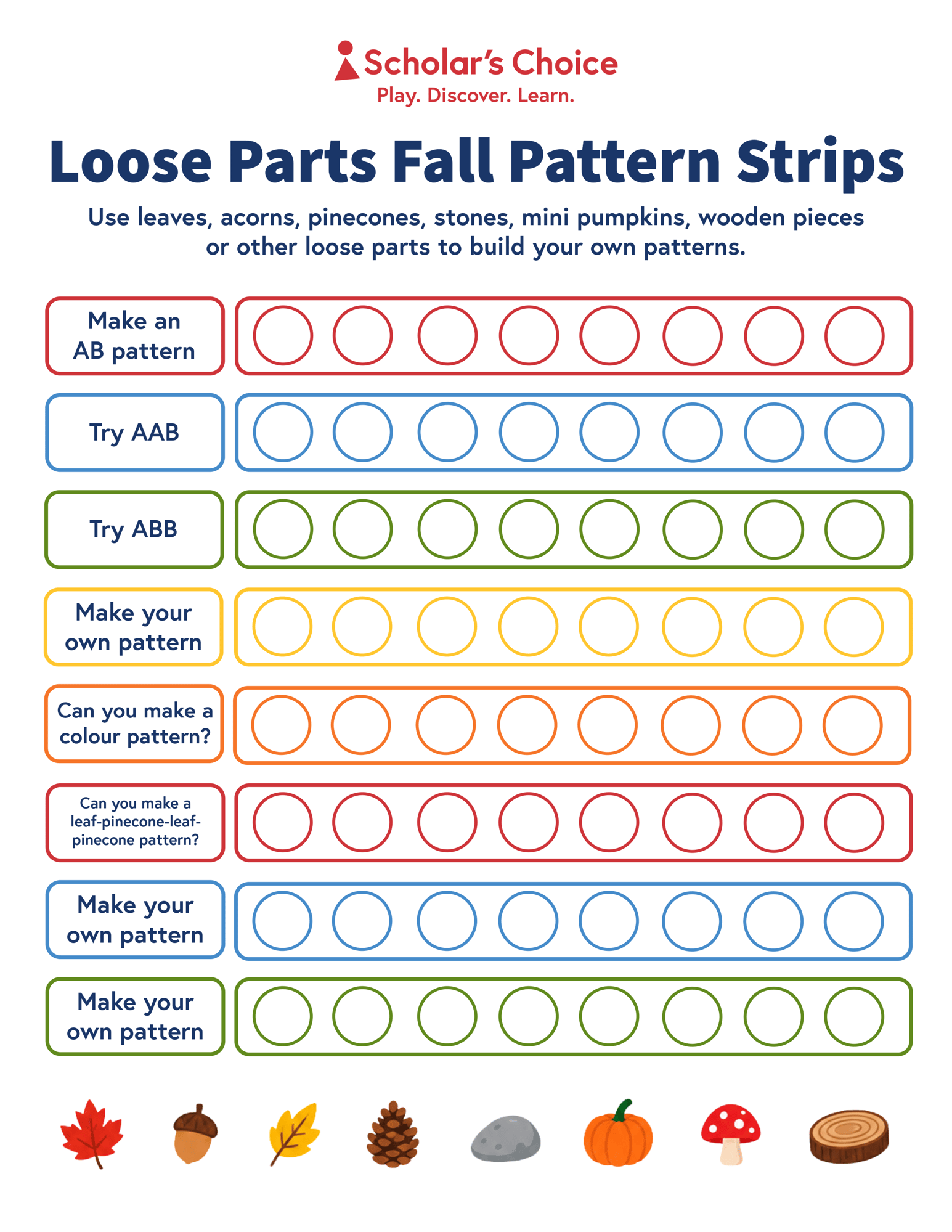 fall loose parts pattern_printable
