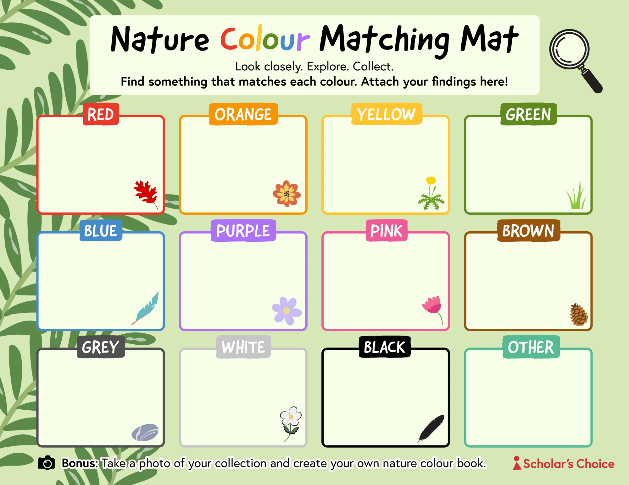 nature colour matching mat_printable