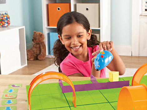 Children will love building a maze then use the coding cards to create a step-by-step path for Colby the Robot Mouse. Program the sequence of steps, and then watch Colby race to find the cheese! Check out Code and Go Robot Mouse  here .  