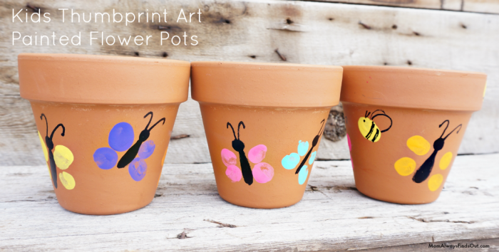 Preschool Program Thumbprint Flower Pots For Mom